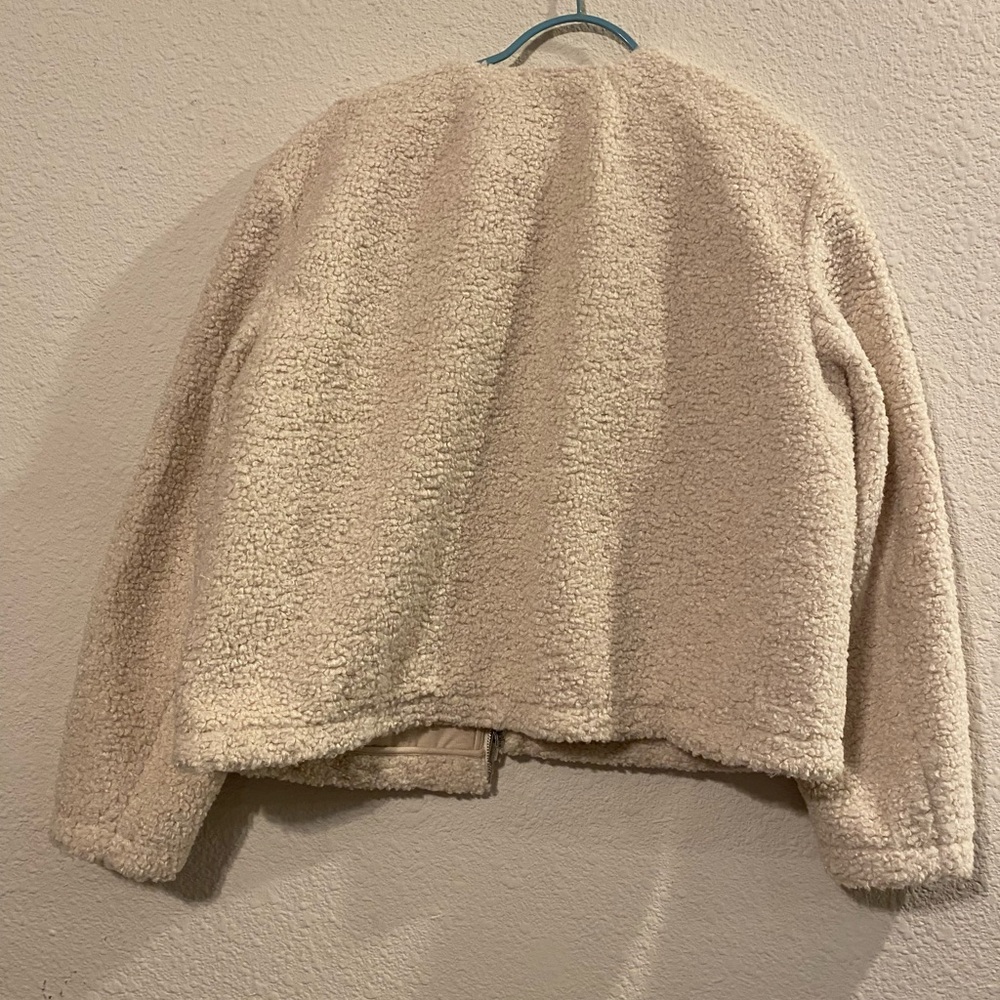Theory Jersey Fleece Cream Jacket Size XL - Picture 7 of 11